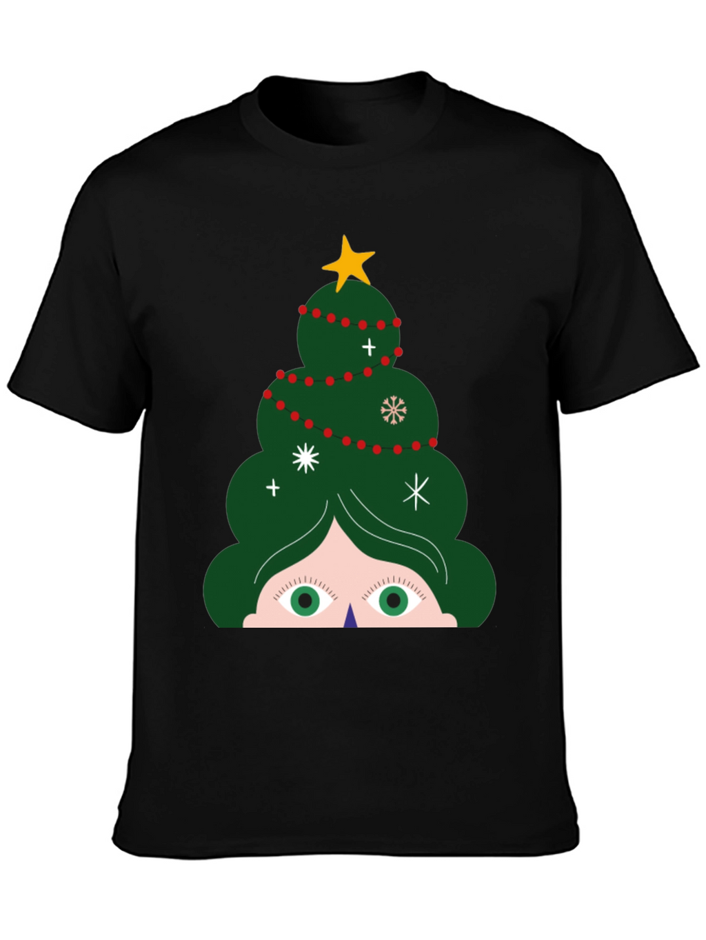 Festive Christmas Tree Peeking T-Shirt - Holiday Fun!