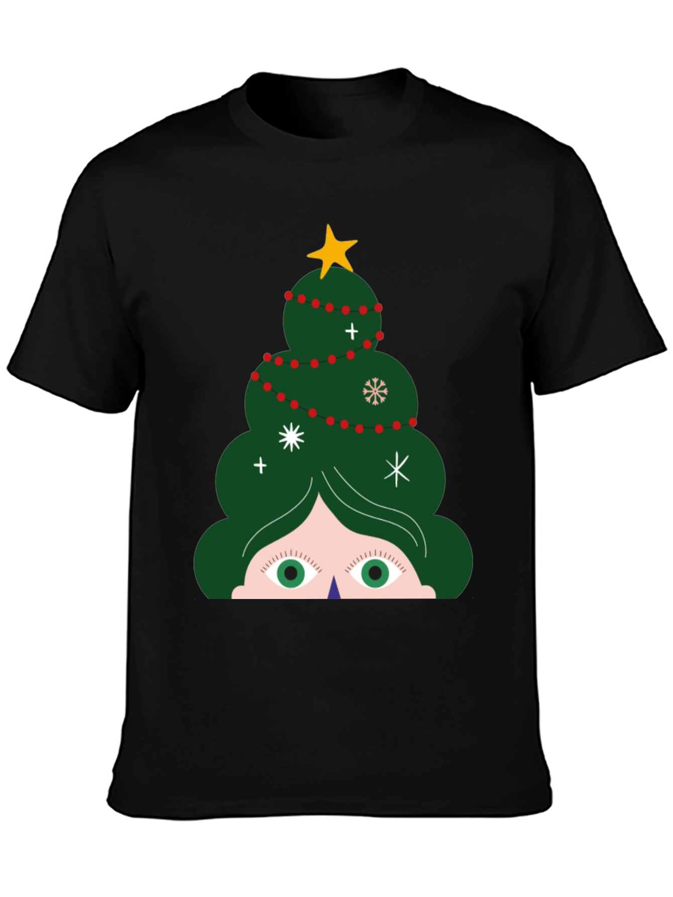 Festive Christmas Tree Peeking T-Shirt - Holiday Fun!