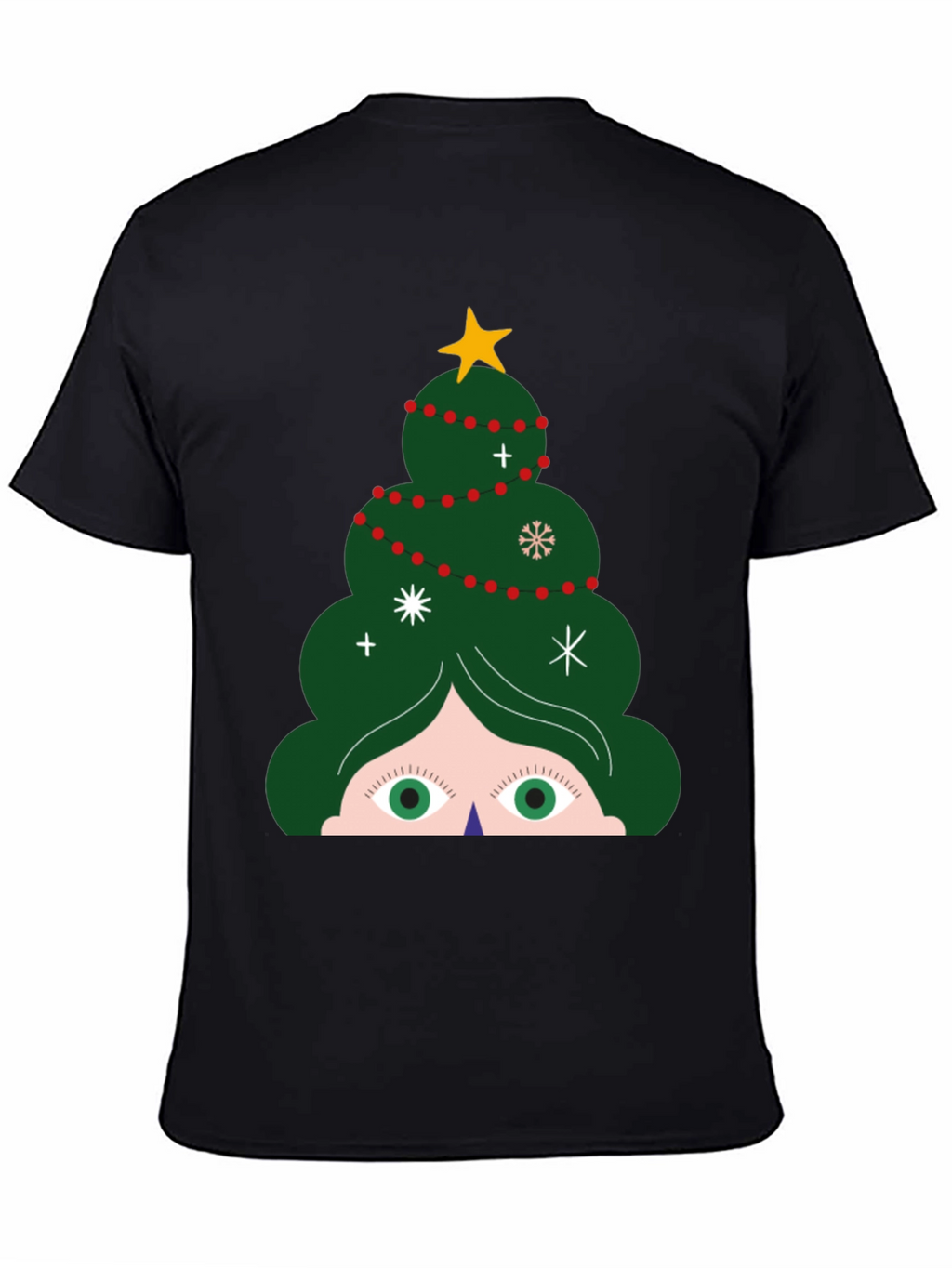 Festive Christmas Tree Peeking T-Shirt - Holiday Fun!