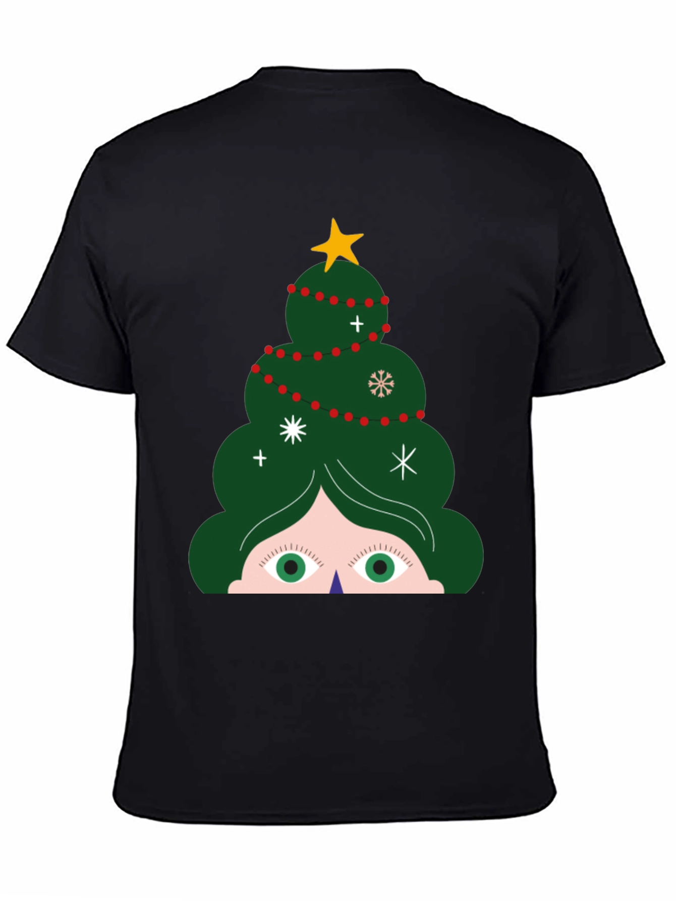 Festive Christmas Tree Peeking T-Shirt - Holiday Fun!