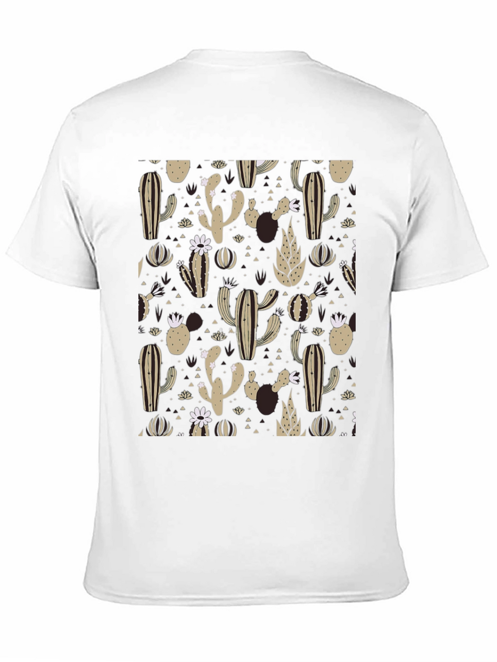 Cactus Pattern Black T-Shirt