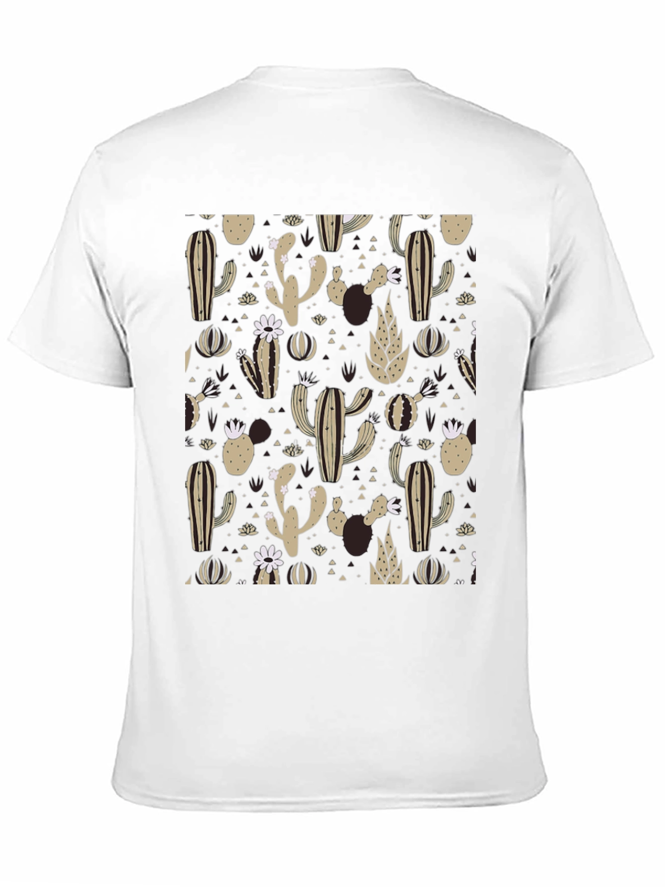 Cactus Pattern Black T-Shirt