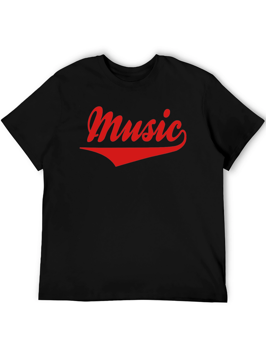 Music Graphic Tee - Casual Black Cotton T-Shirt