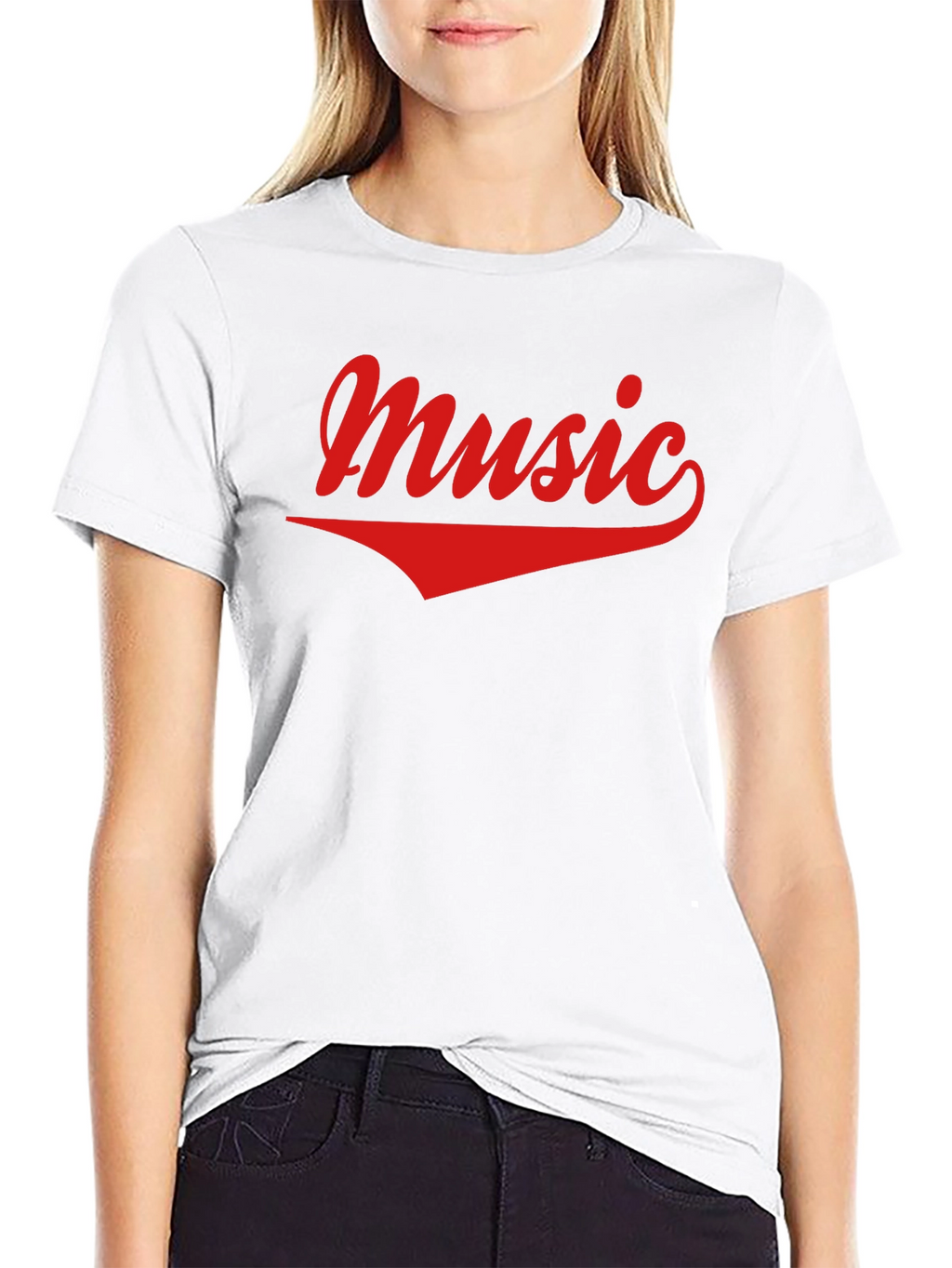 Music Graphic Tee - Casual Black Cotton T-Shirt
