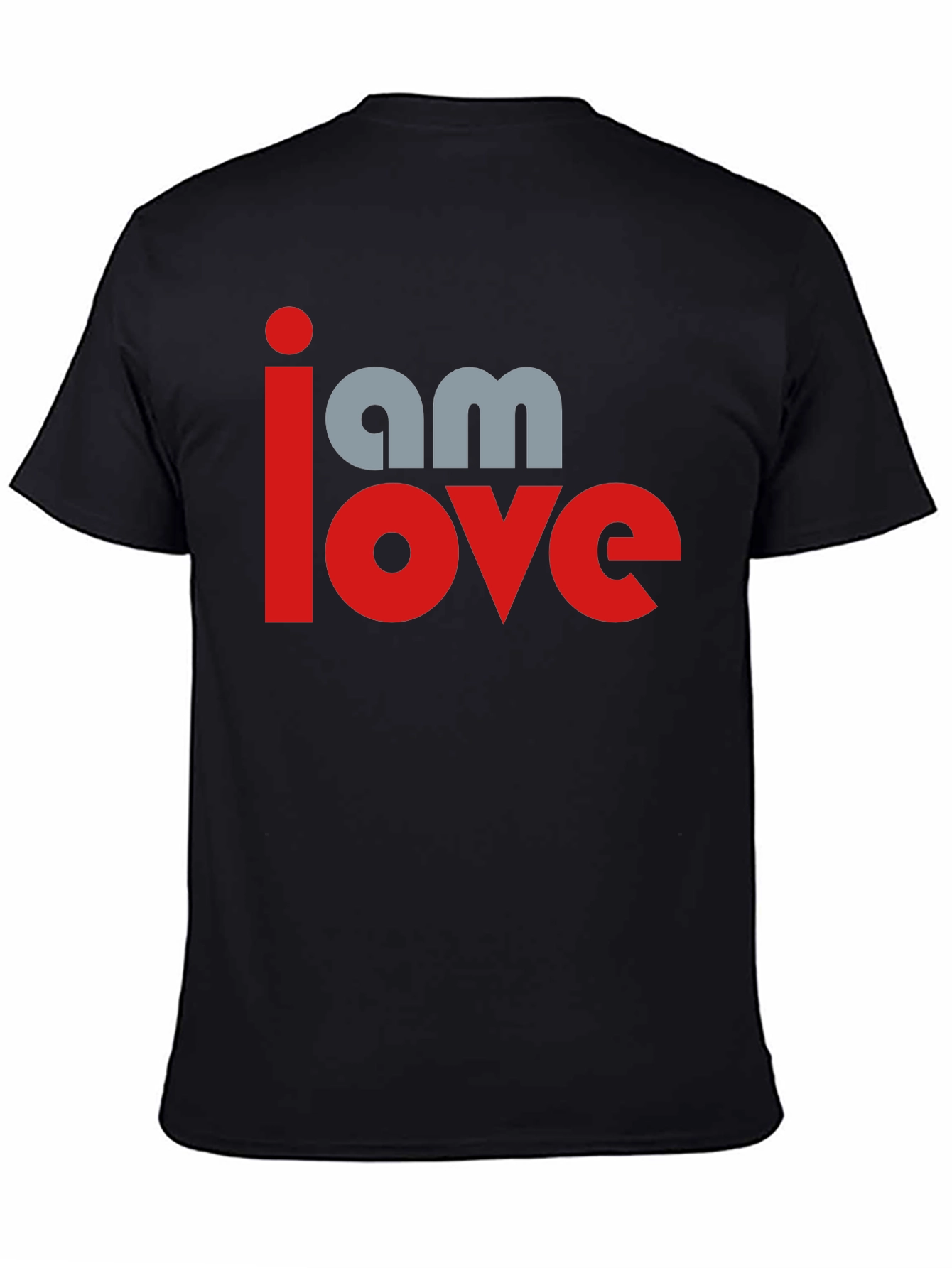 I am Love Graphic Print Black T-Shirt