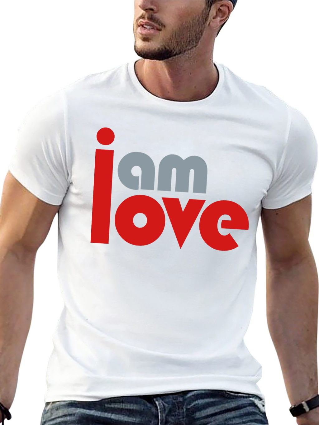 I am Love Graphic Print Black T-Shirt