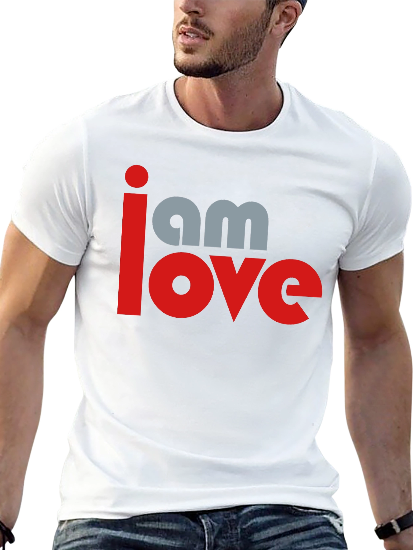 I am Love Graphic Print Black T-Shirt