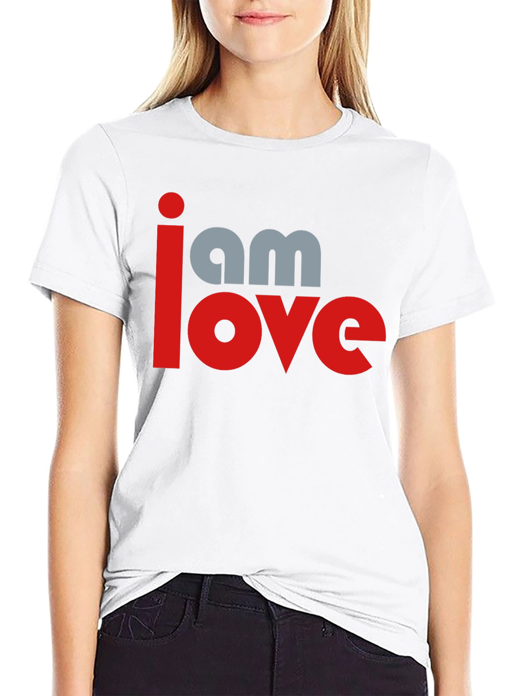 I am Love Graphic Print Black T-Shirt