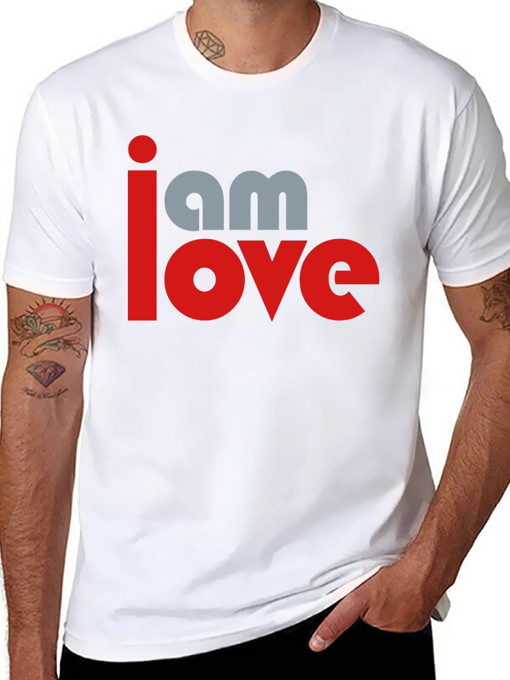I am Love Graphic Print Black T-Shirt