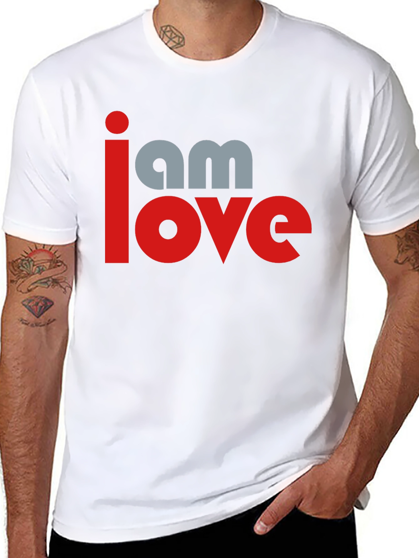 I am Love Graphic Print Black T-Shirt