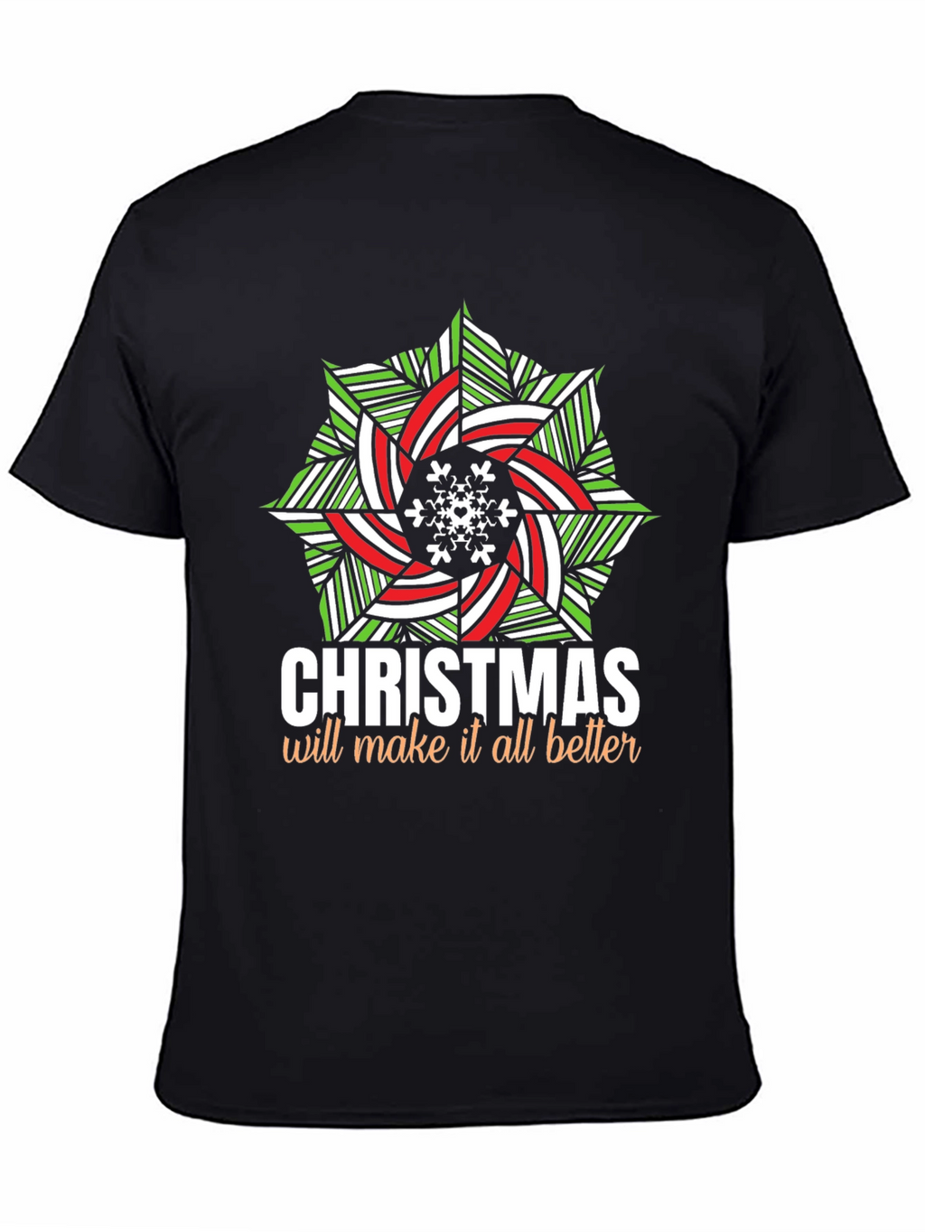 Christmas Snowflake Graphic Tee - Holiday Cheer Shirt