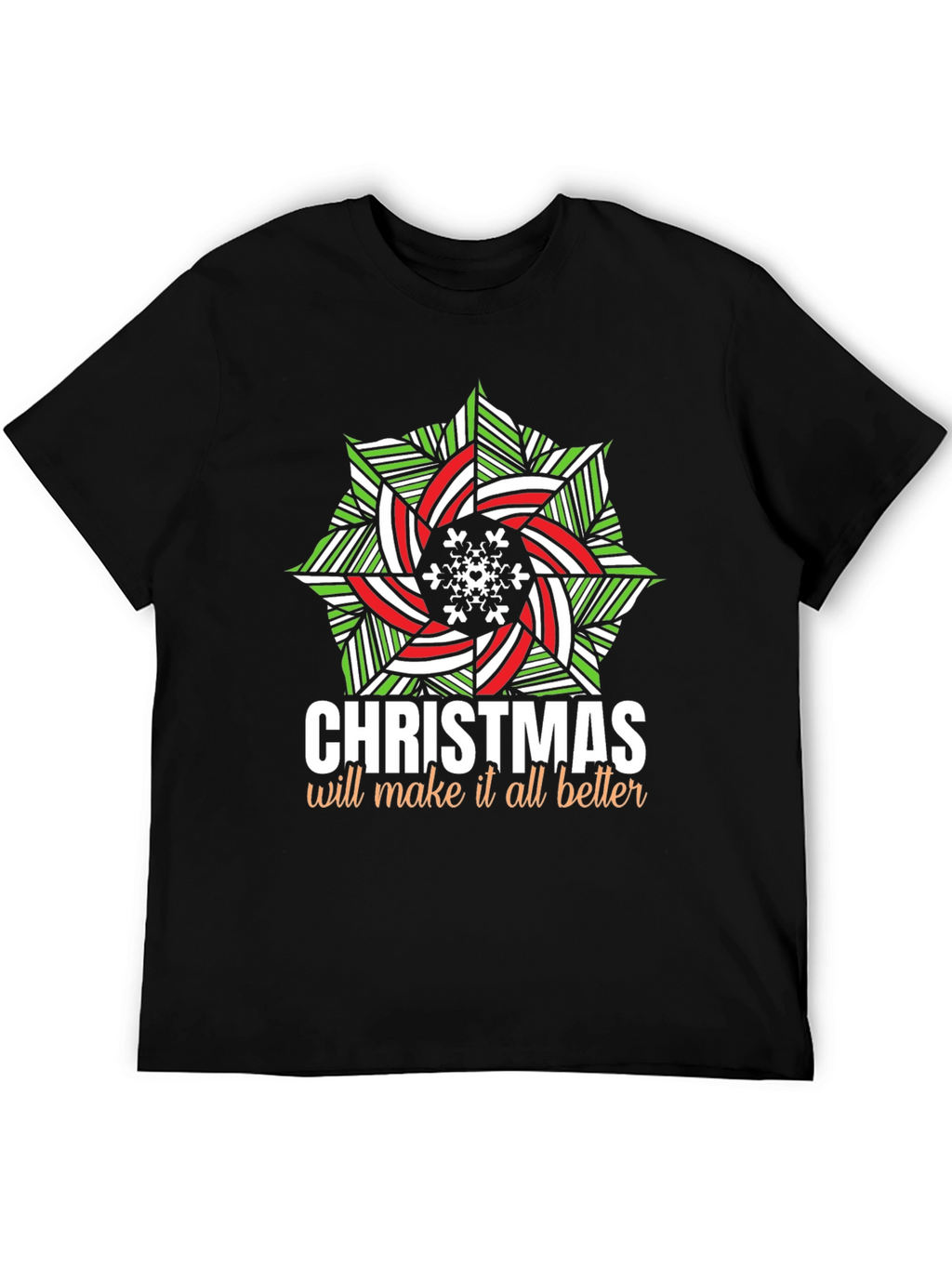 Christmas Snowflake Graphic Tee - Holiday Cheer Shirt