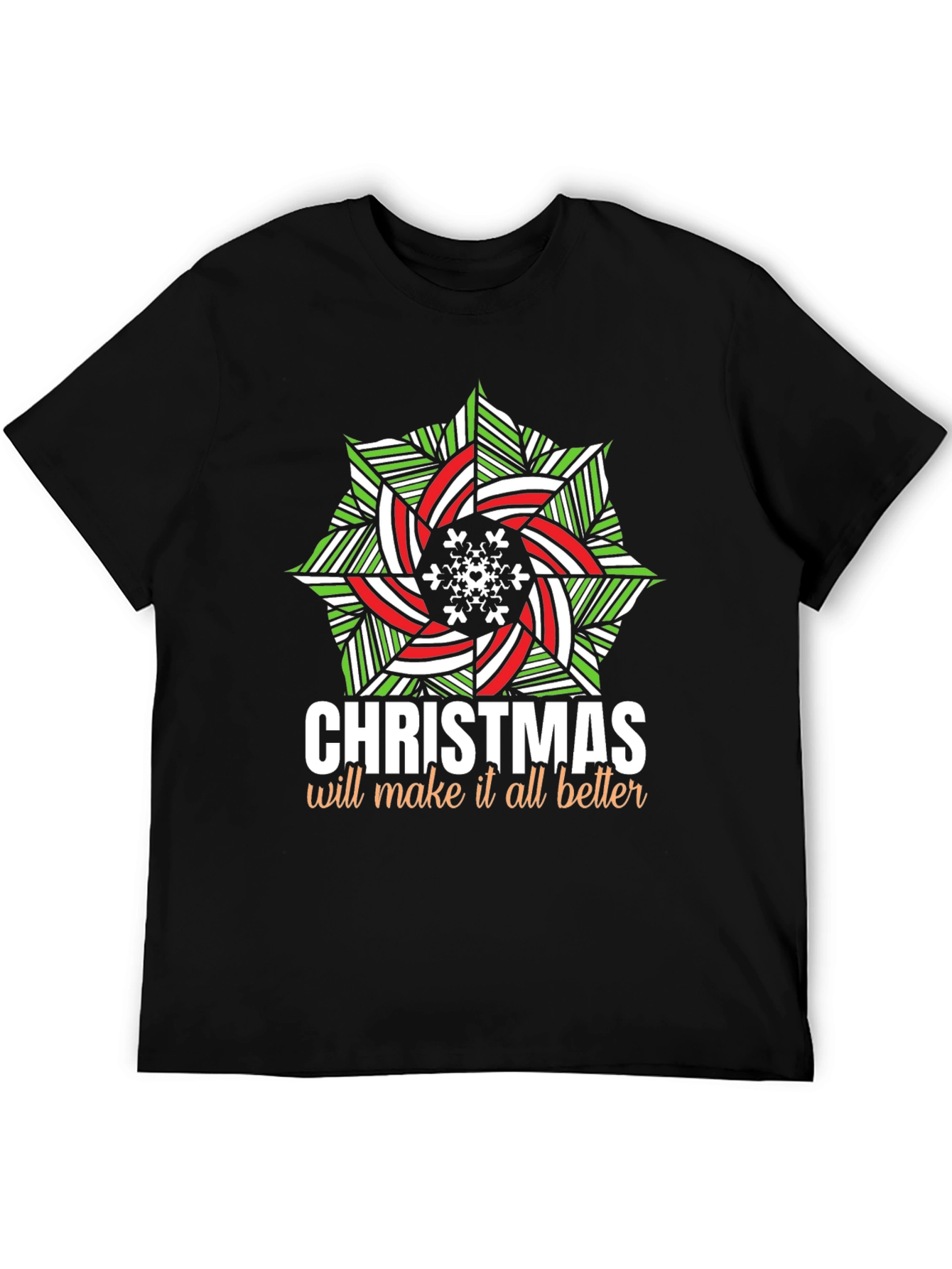 Christmas Snowflake Graphic Tee - Holiday Cheer Shirt