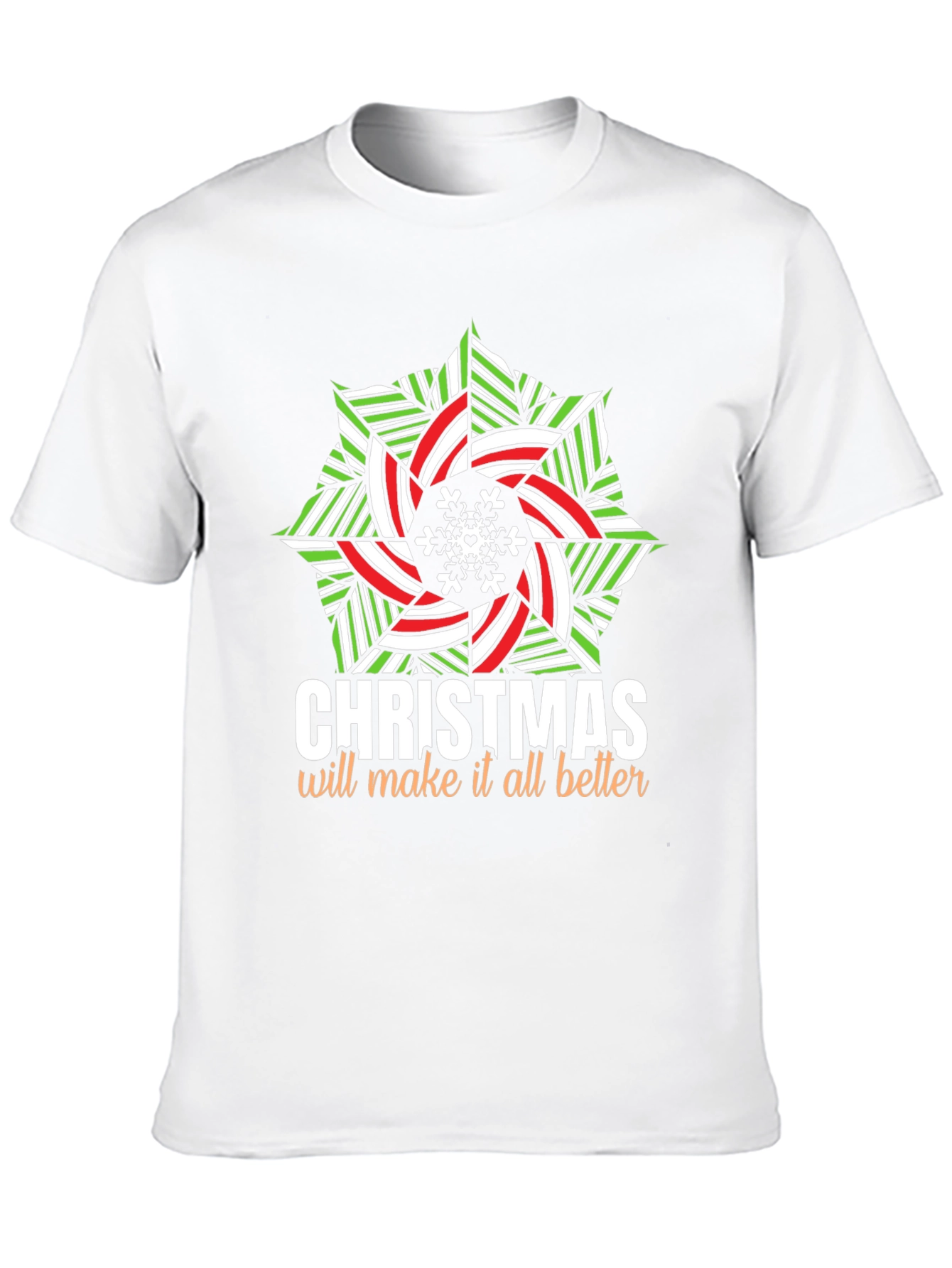 Christmas Snowflake Graphic Tee - Holiday Cheer Shirt