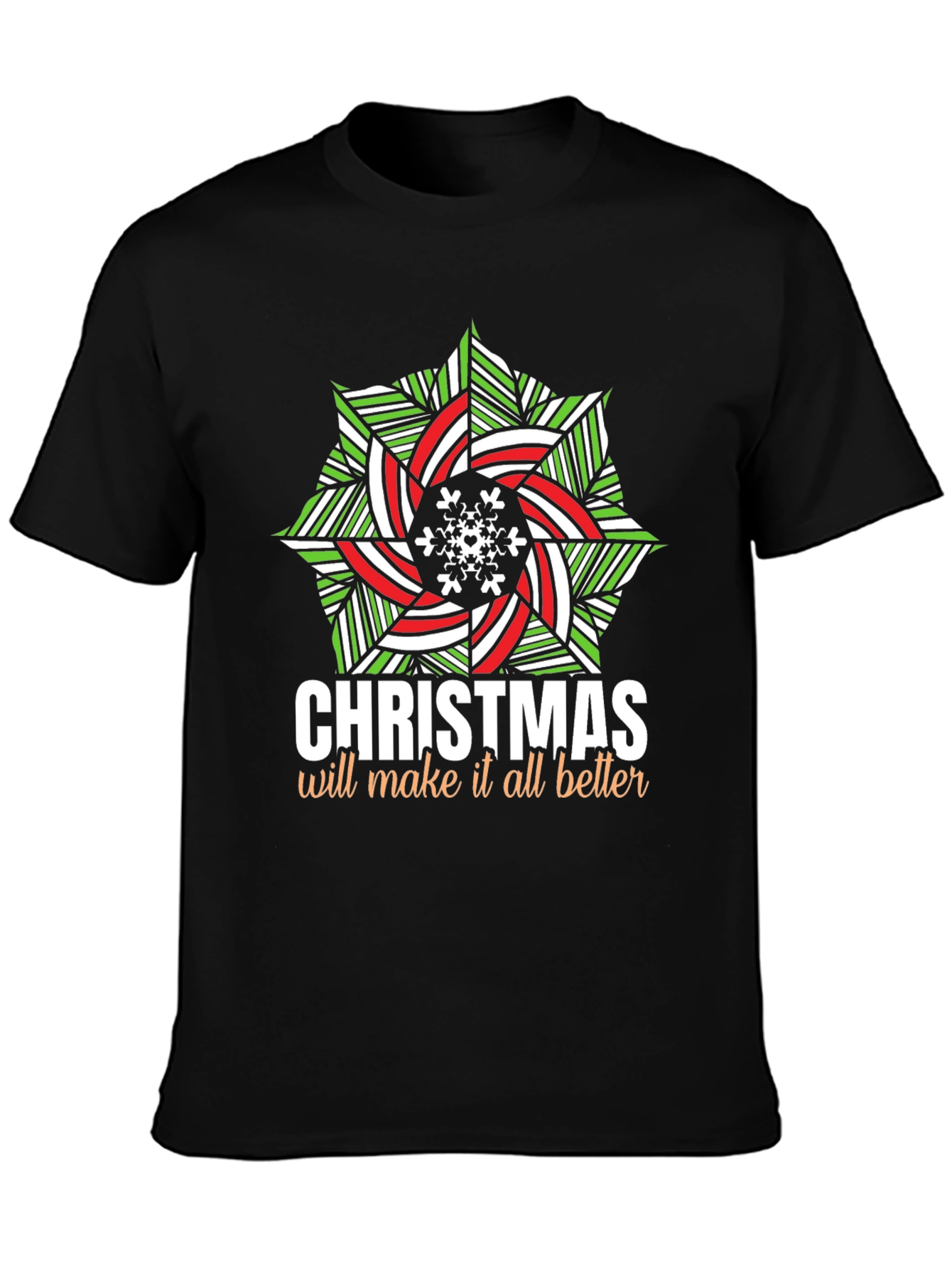 Christmas Snowflake Graphic Tee - Holiday Cheer Shirt
