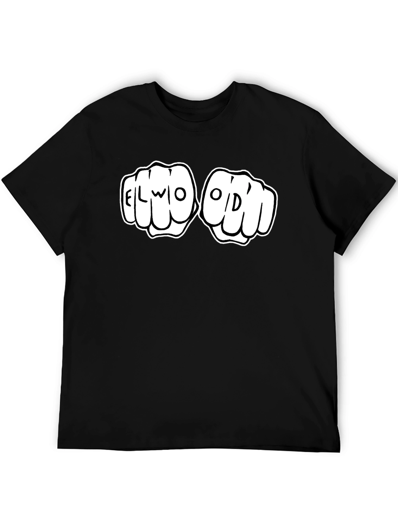 Elwood Fist Bump Graphic Tee - Black Cotton T-Shirt