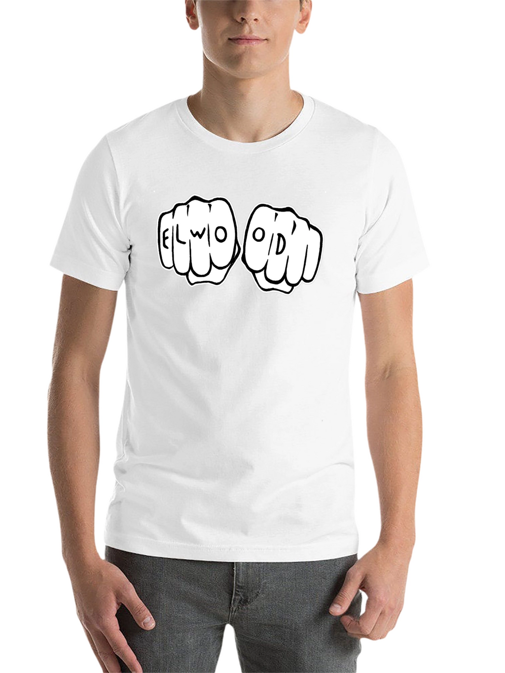 Elwood Fist Bump Graphic Tee - Black Cotton T-Shirt