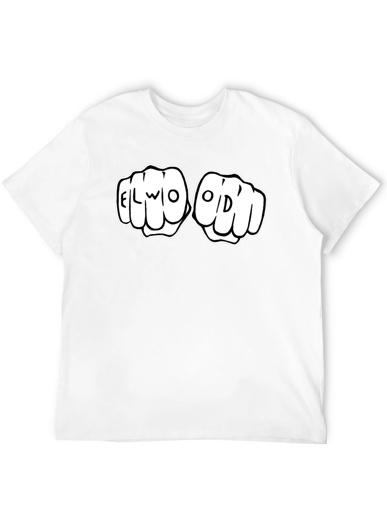 Elwood Fist Bump Graphic Tee - Black Cotton T-Shirt