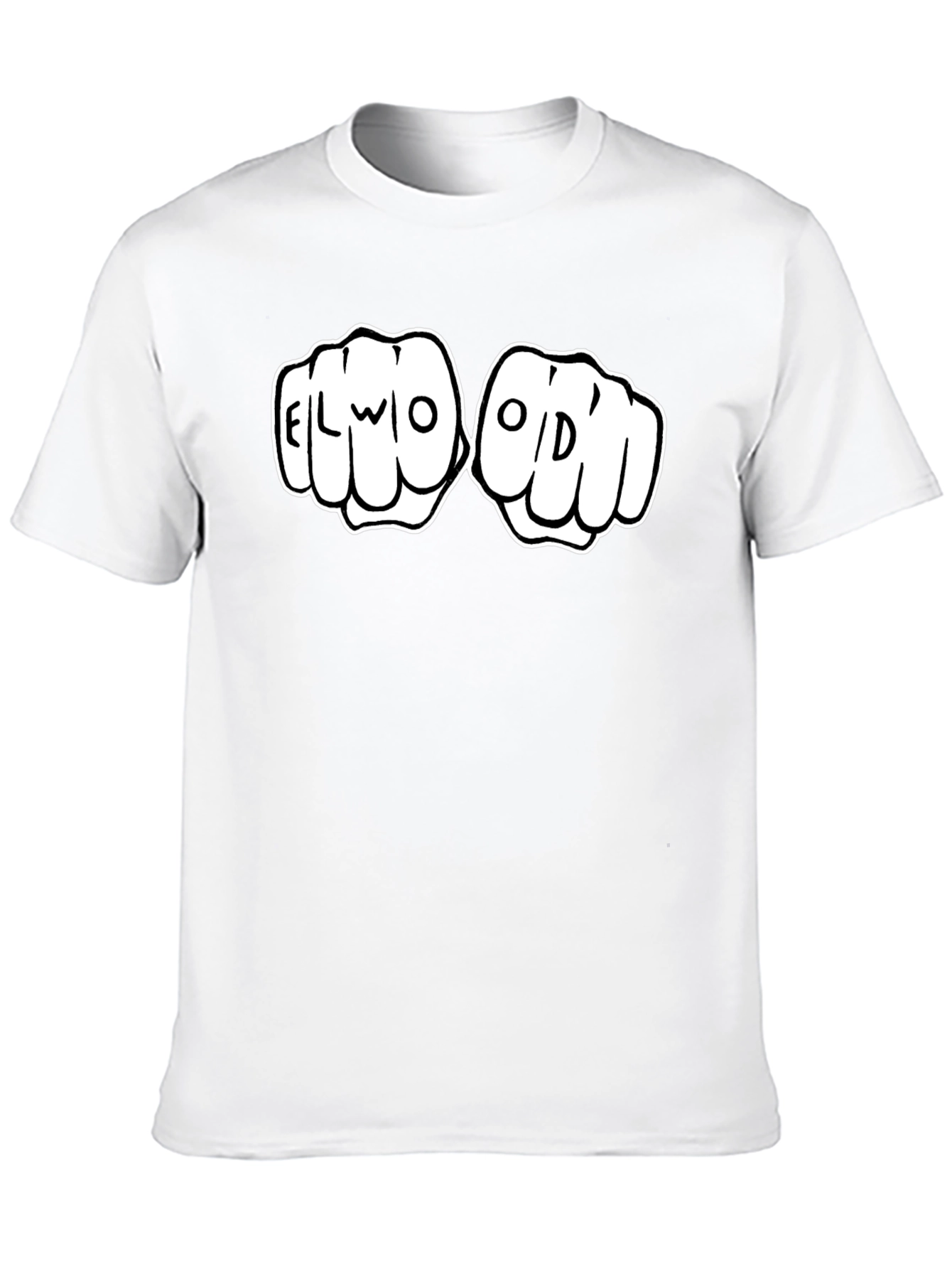 Elwood Fist Bump Graphic Tee - Black Cotton T-Shirt