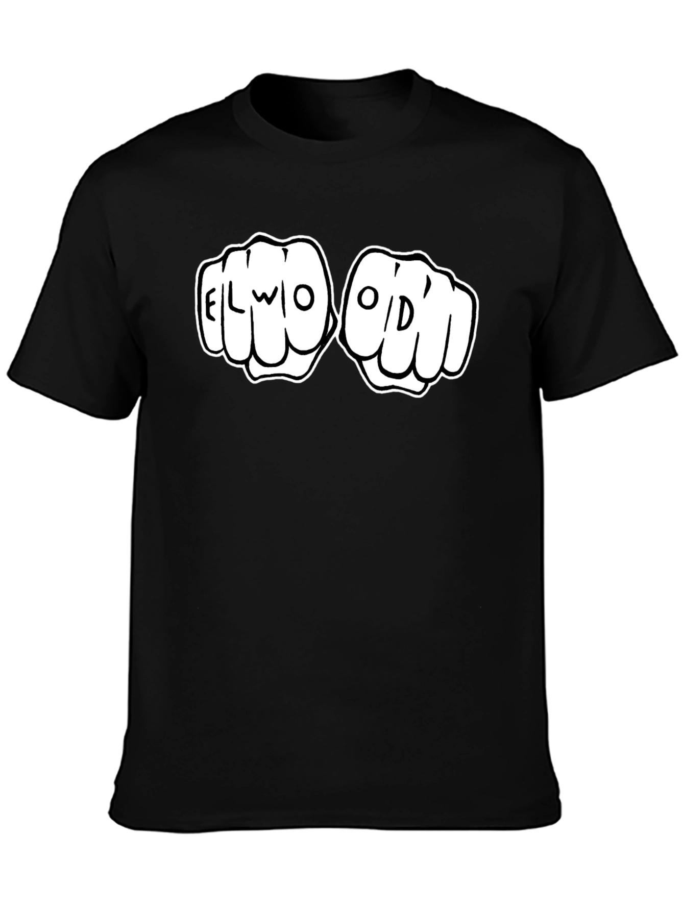 Elwood Fist Bump Graphic Tee - Black Cotton T-Shirt