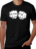 Elwood Fist Bump Graphic Tee - Black Cotton T-Shirt