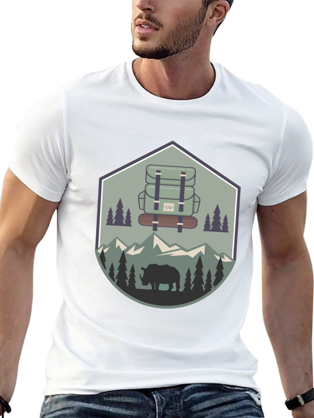 Outdoor Adventure Rhino Graphic Tee