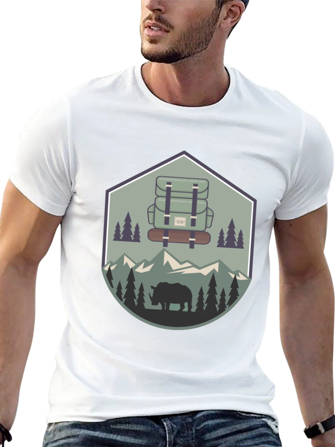 Outdoor Adventure Rhino Graphic Tee