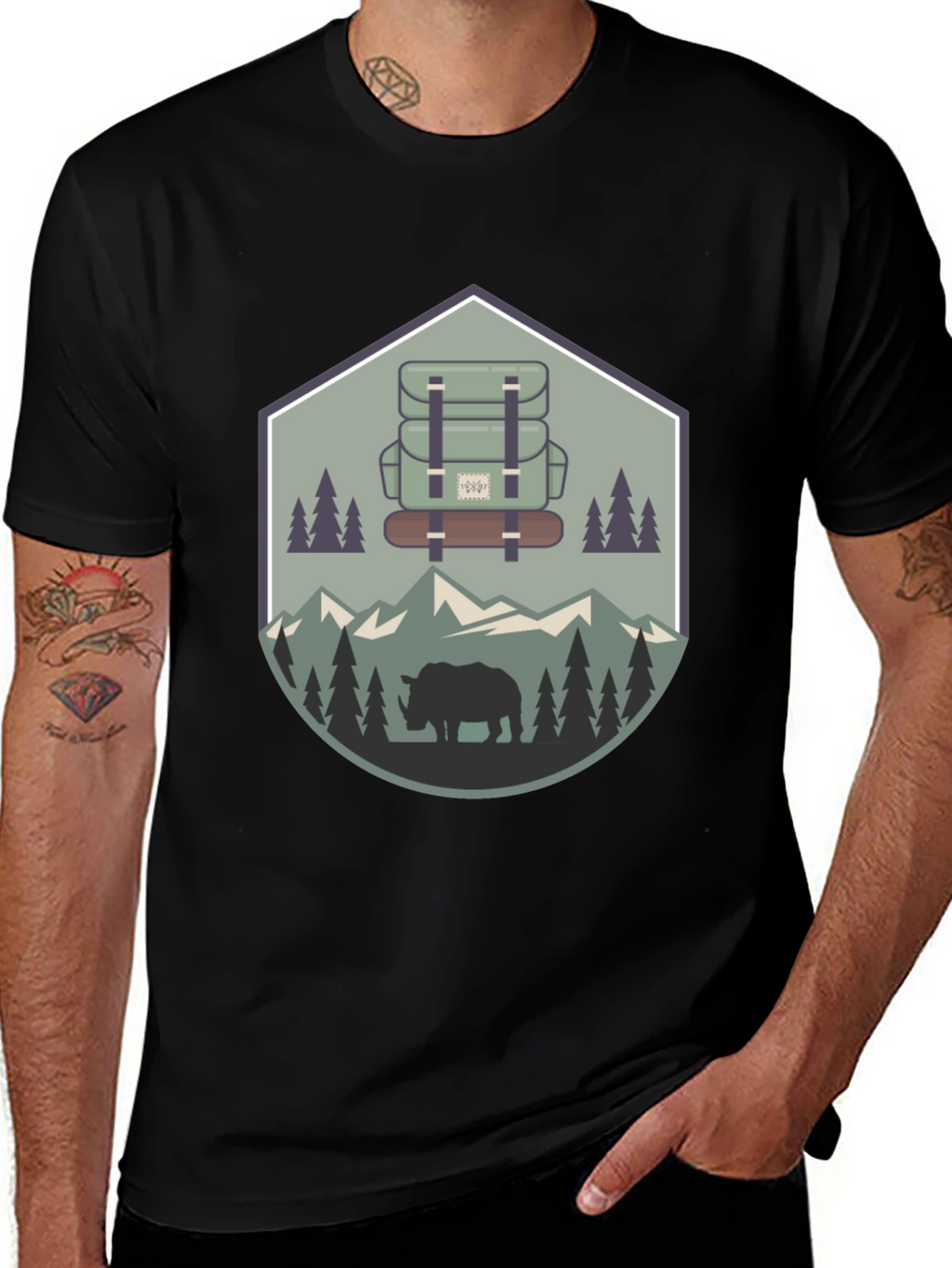 Outdoor Adventure Rhino Graphic Tee