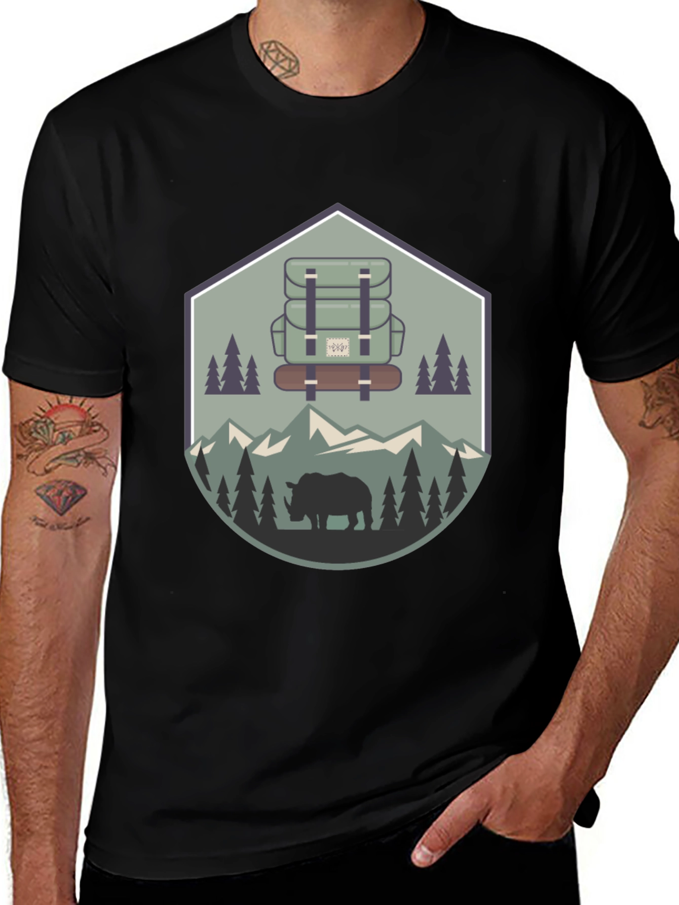 Outdoor Adventure Rhino Graphic Tee