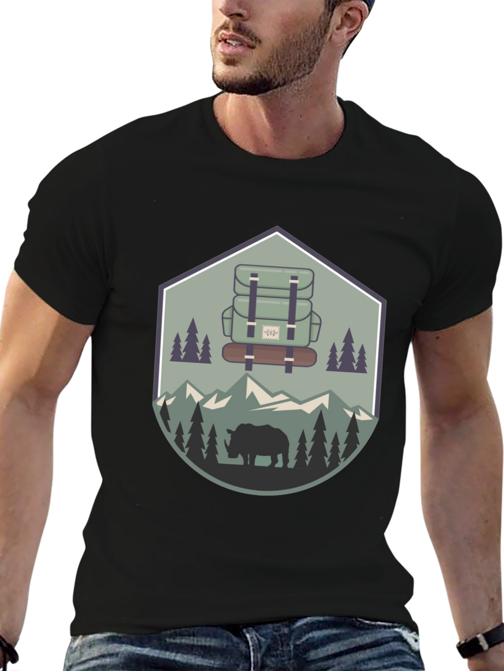 Outdoor Adventure Rhino Graphic Tee