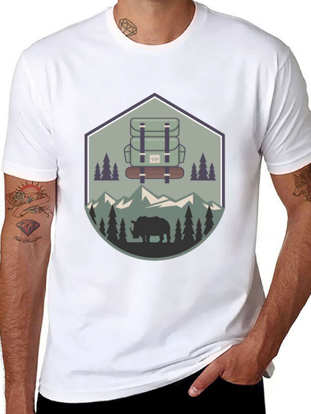 Outdoor Adventure Rhino Graphic Tee