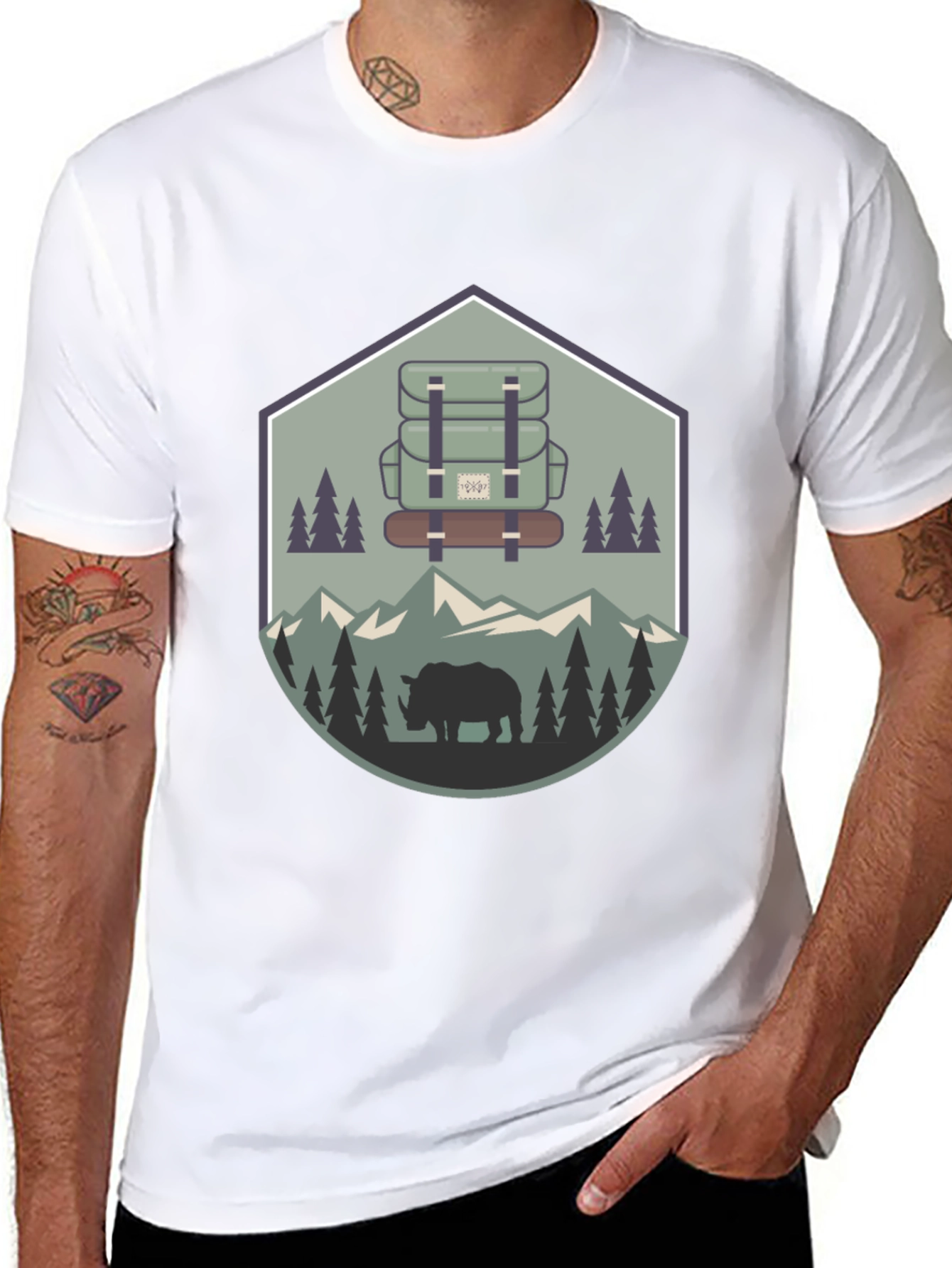 Outdoor Adventure Rhino Graphic Tee