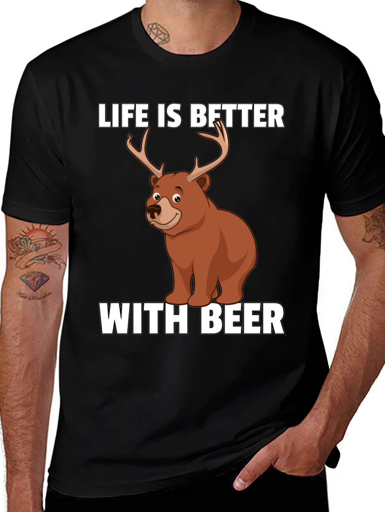 Life is Better with Beer Funny Graphic T-Shirt