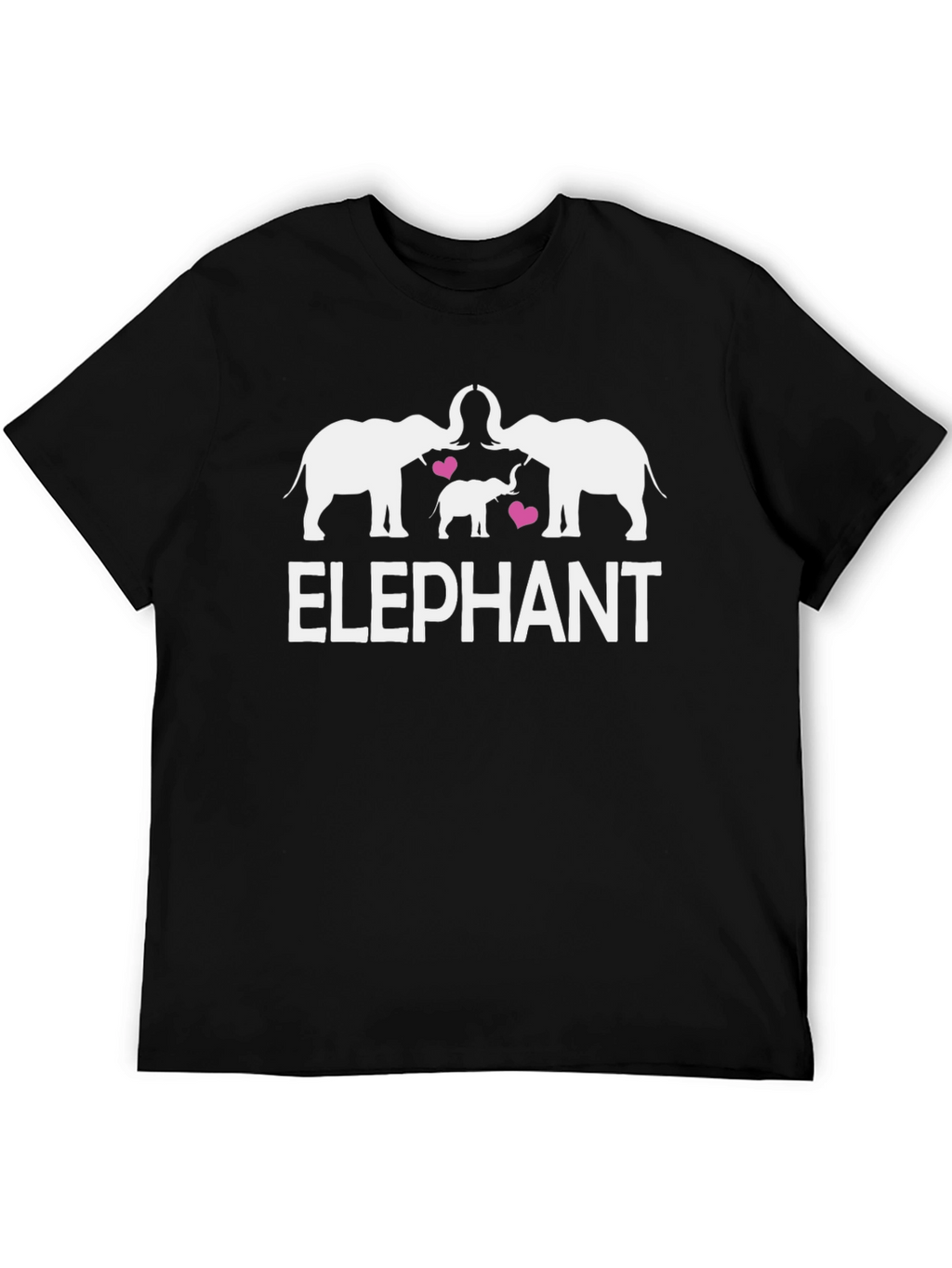 Elephant Family Graphic Print Black T-Shirt