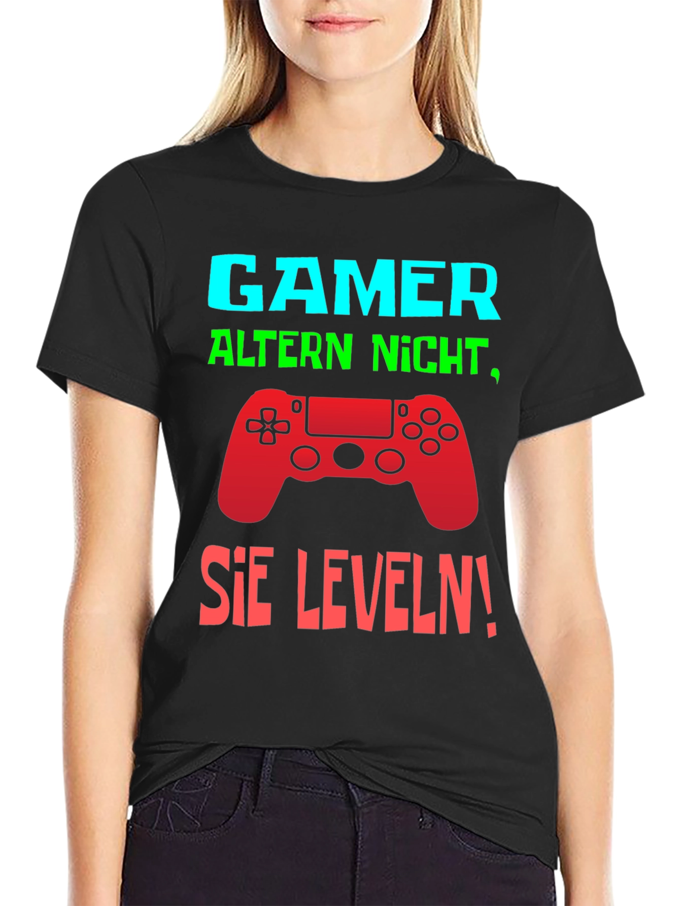 Gamer Level Up Graphic Tee - Black
