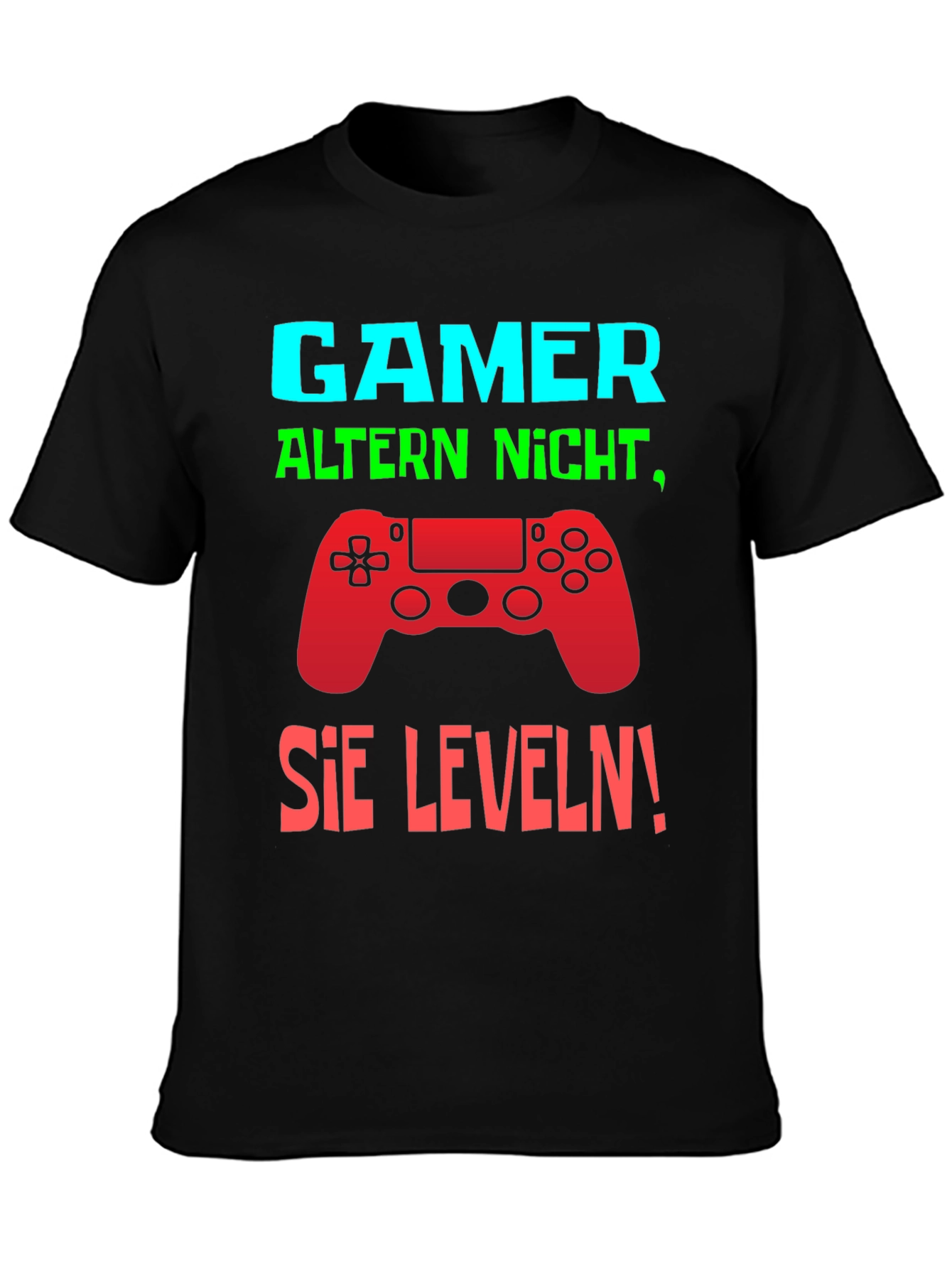 Gamer Level Up Graphic Tee - Black