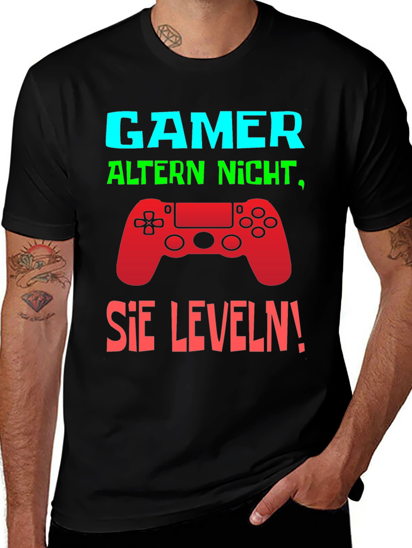 Gamer Level Up Graphic Tee - Black