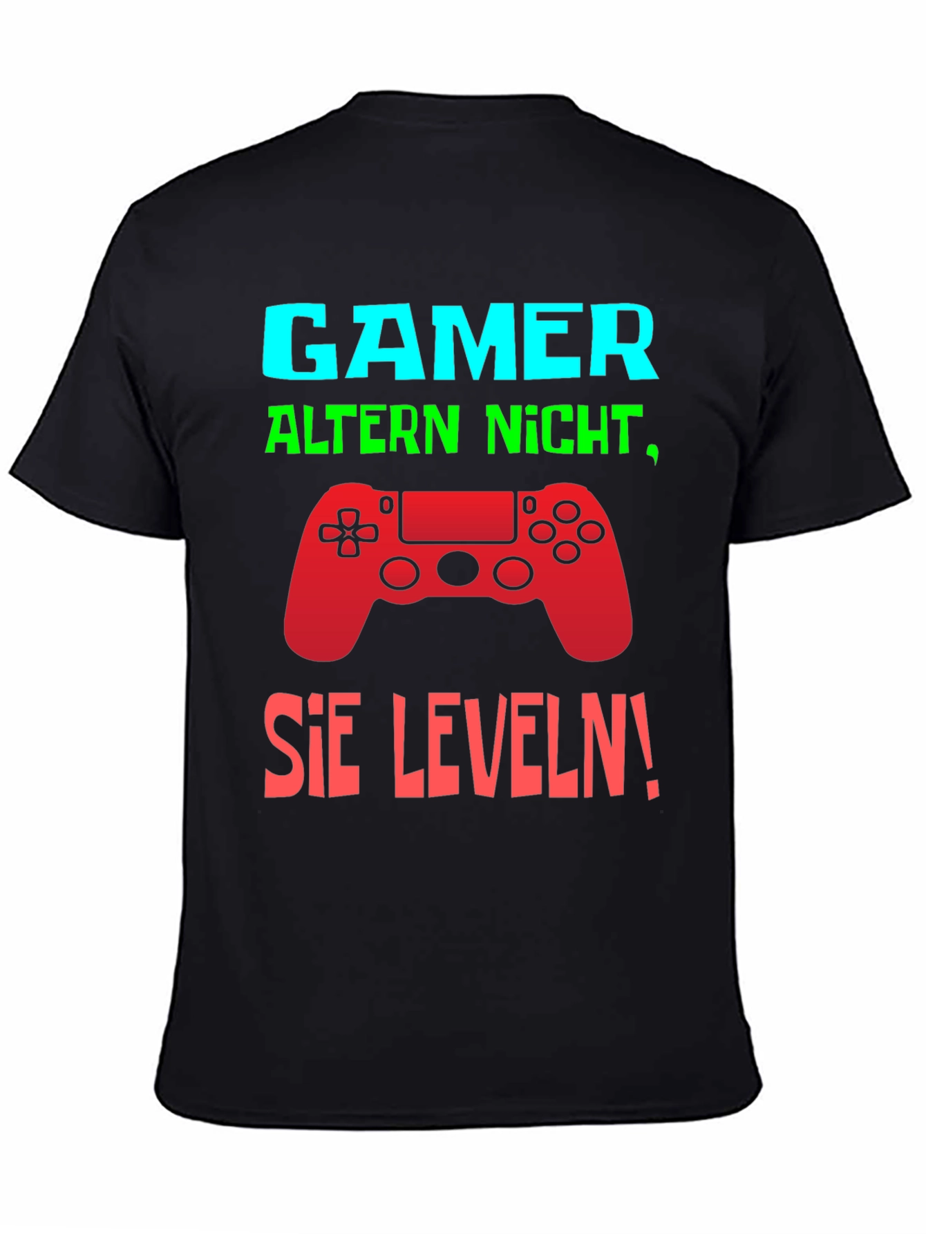Gamer Level Up Graphic Tee - Black