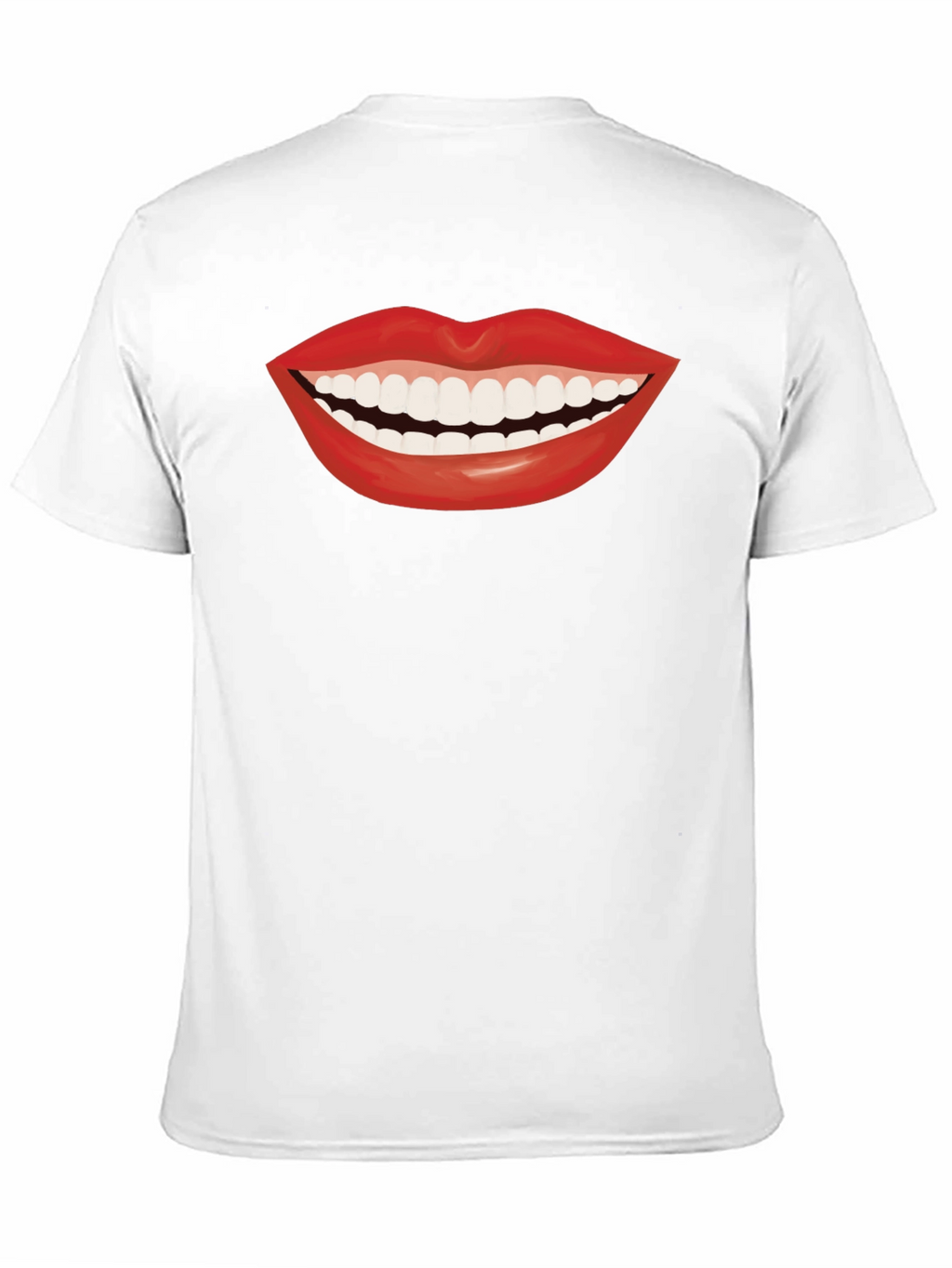 Smiling Lips Graphic T-Shirt - Casual Black Tee