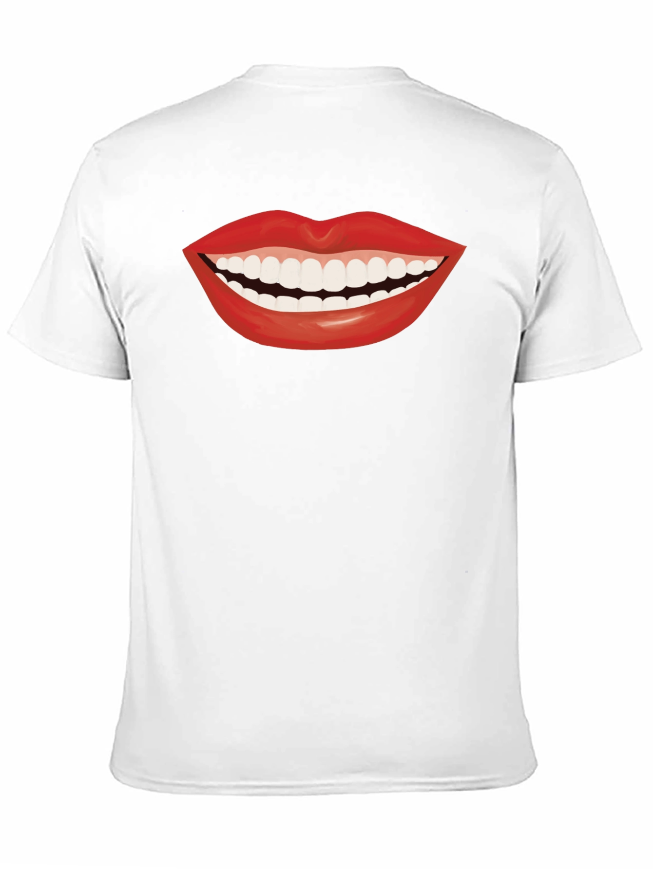 Smiling Lips Graphic T-Shirt - Casual Black Tee