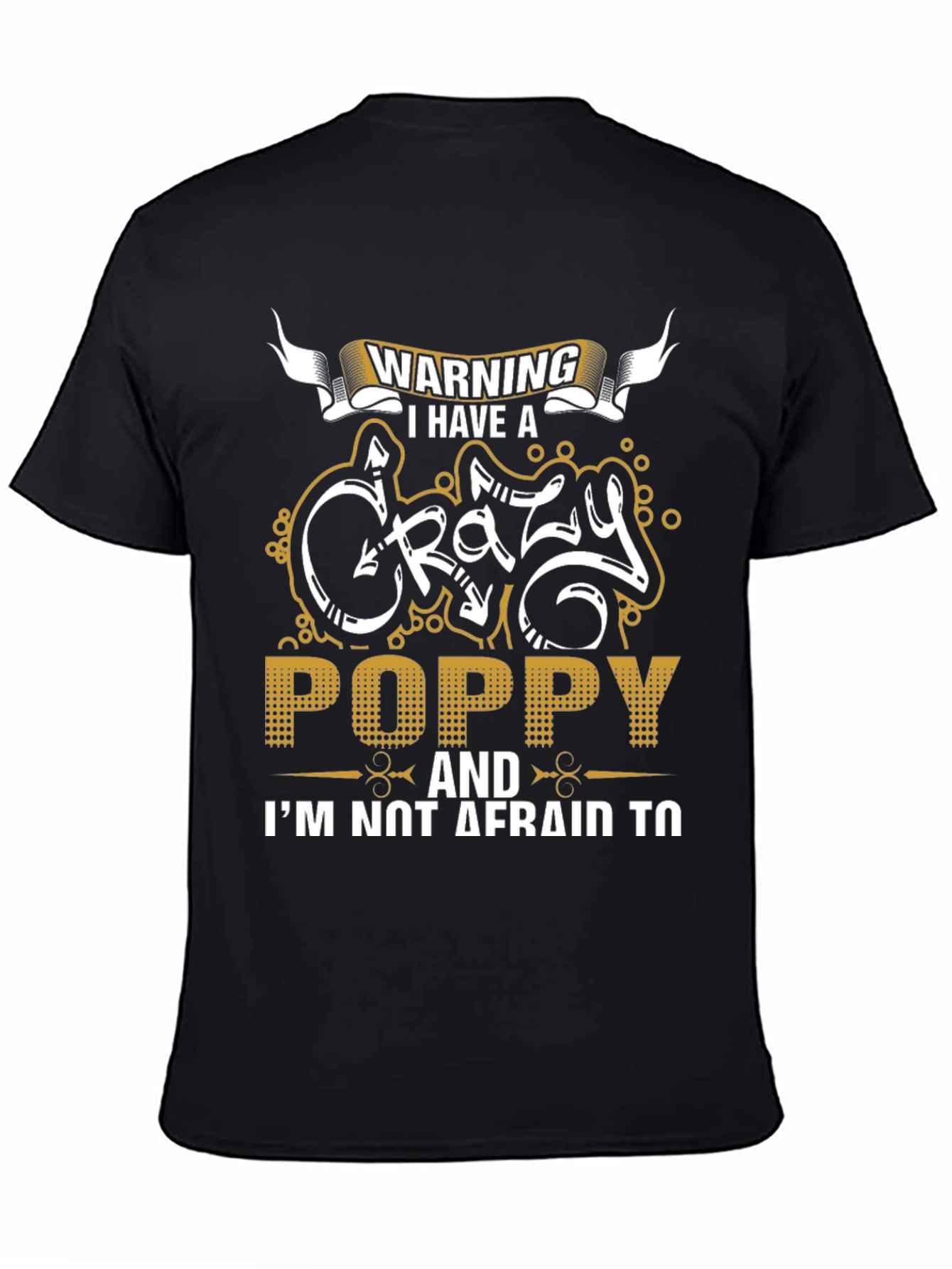 Warning Crazy Poppy Mens Black T-Shirt