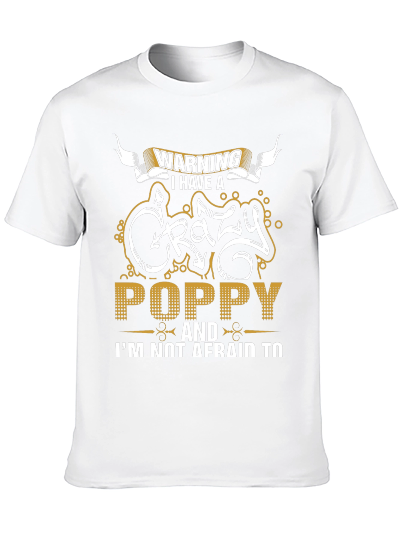 Warning Crazy Poppy Mens Black T-Shirt