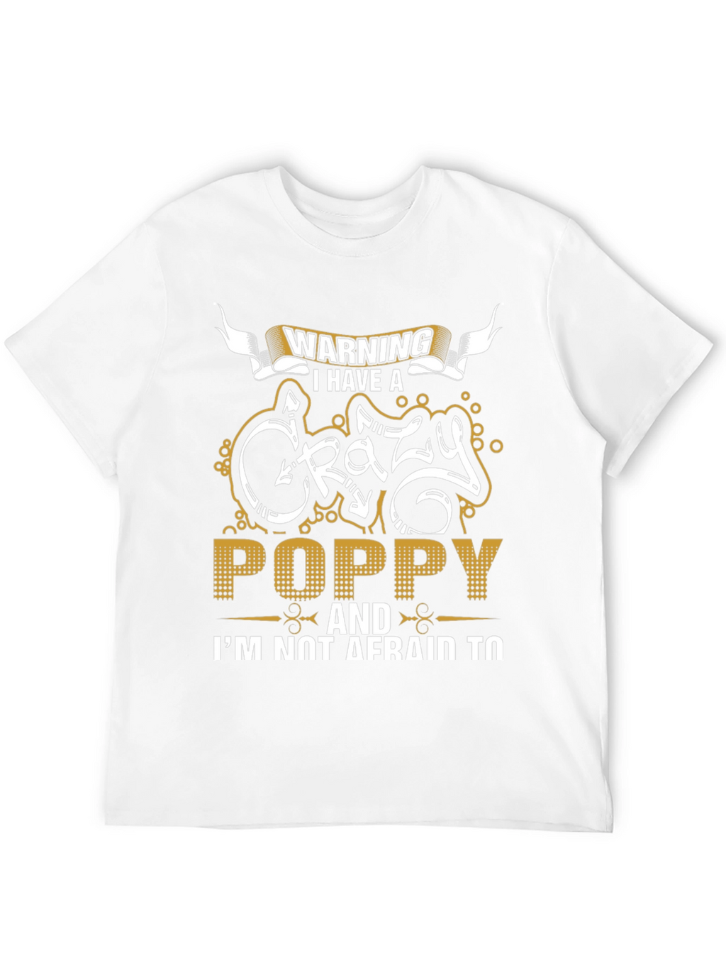 Warning Crazy Poppy Mens Black T-Shirt
