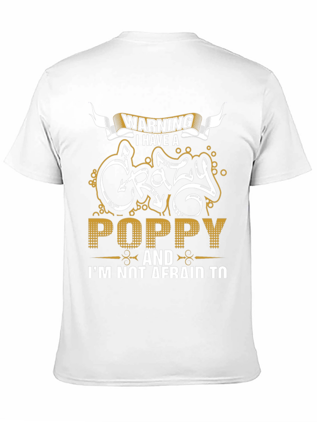 Warning Crazy Poppy Mens Black T-Shirt