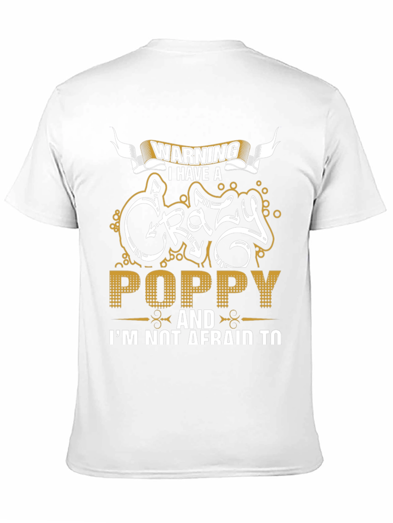 Warning Crazy Poppy Mens Black T-Shirt