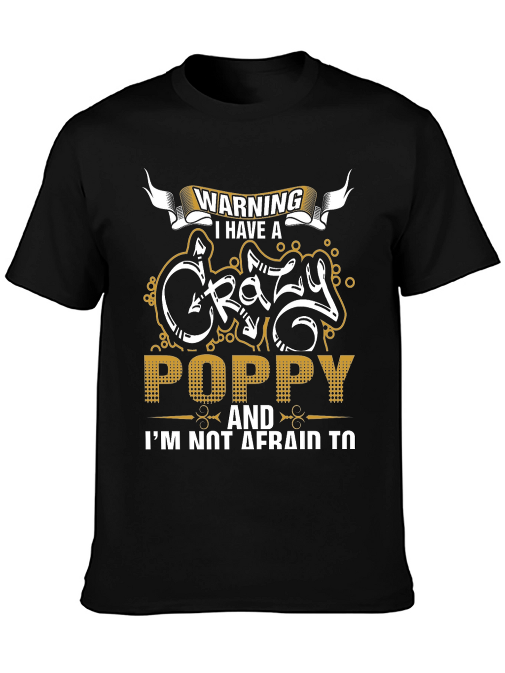 Warning Crazy Poppy Mens Black T-Shirt