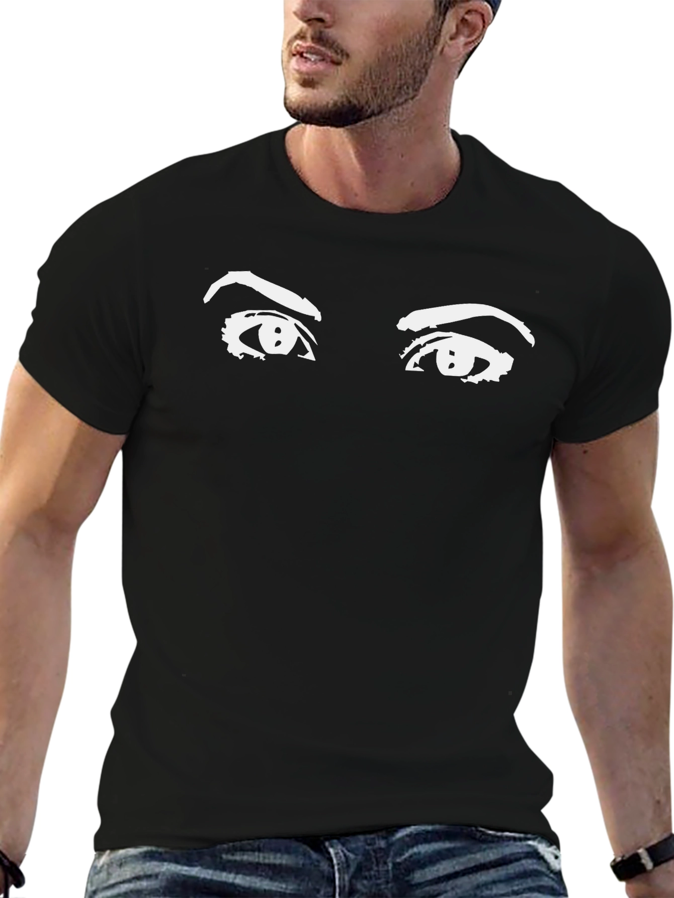 Eyes Graphic Black T-Shirt - Stylish Unisex Tee