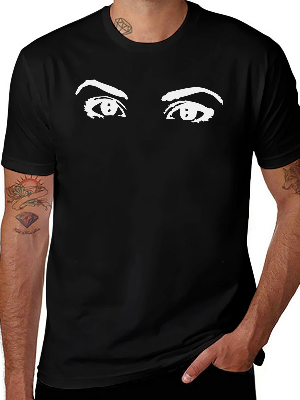 Eyes Graphic Black T-Shirt - Stylish Unisex Tee