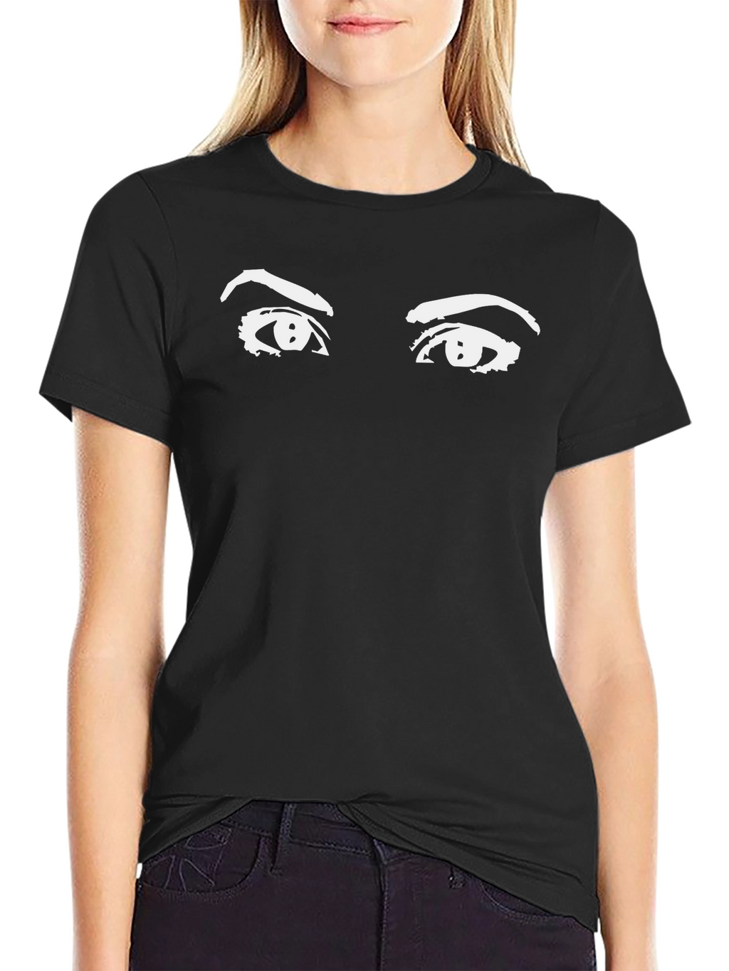 Eyes Graphic Black T-Shirt - Stylish Unisex Tee