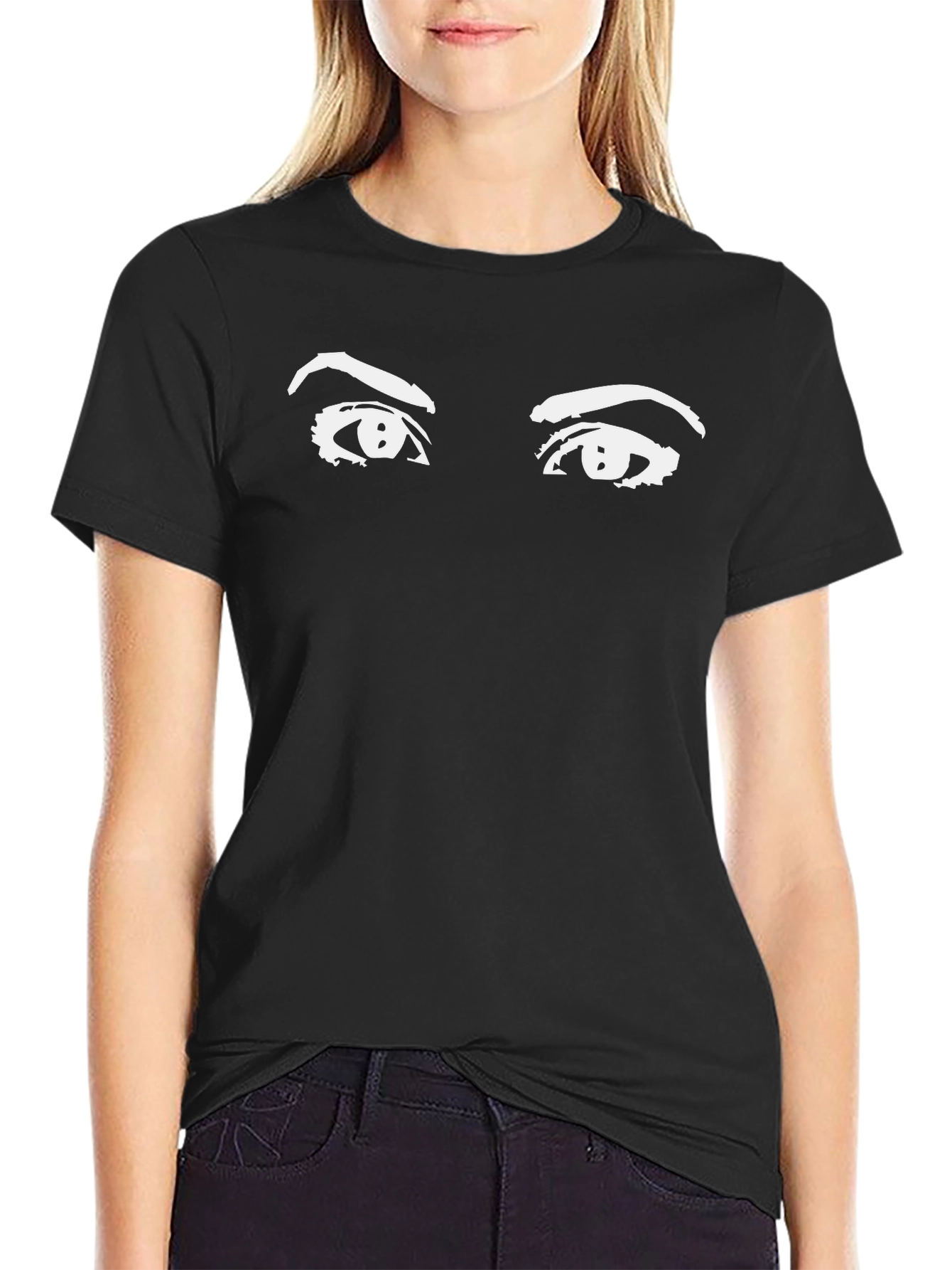 Eyes Graphic Black T-Shirt - Stylish Unisex Tee